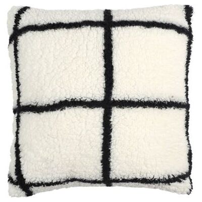 Non communiqué Coussin Sherpa à Carreaux "Crush" 40x40cm Blanc Blanc - Publicité Non communiqué Coussin Sherpa à Carreaux "Crush" 40x40cm Blanc Blanc - Publicité