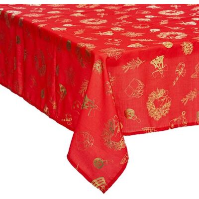 ATMOSPHERA - Retangular Padrões Vermelhos - Red Gold pattern - 140x240 cm - Tablecloth - Publicité ATMOSPHERA - Retangular Padrões Vermelhos - Red Gold pattern - 140x240 cm - Tablecloth - Publicité