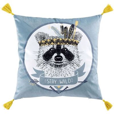 Non communiqué Coussin déco filou Bleu - Publicité Non communiqué Coussin déco filou Bleu - Publicité