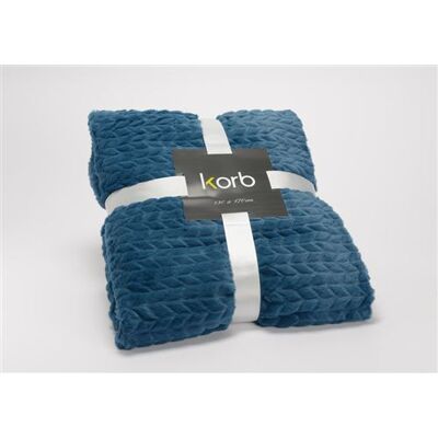 Amadeus - Chevron Plaid - Bleu marine - 130x170 - Couverture - Publicité Amadeus - Chevron Plaid - Bleu marine - 130x170 - Couverture - Publicité