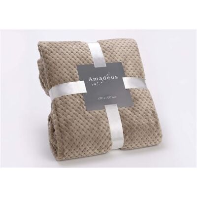 Plaid damier 130x170 taupe - Amadeus - Marron - Polyester taupe - Publicité Plaid damier 130x170 taupe - Amadeus - Marron - Polyester taupe - Publicité