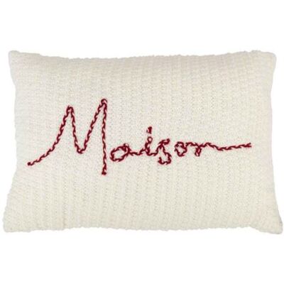Non communiqué Coussin Déco "Maison" 40x60cm Blanc & Rouge Blanc - Publicité Non communiqué Coussin Déco "Maison" 40x60cm Blanc & Rouge Blanc - Publicité