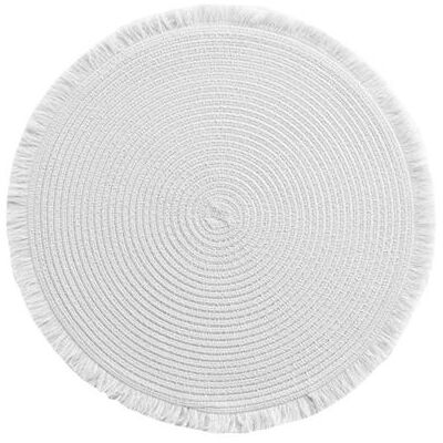 Non communiqué Set de Table Rond avec Franges "Falbala" 38cm Blanc Blanc - Publicité Non communiqué Set de Table Rond avec Franges "Falbala" 38cm Blanc Blanc - Publicité