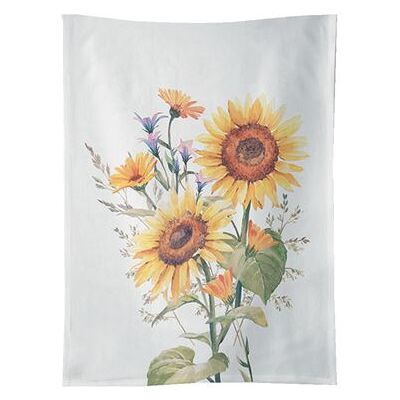 Non communiqué Torchon en coton Tournesols 50 x 70 cm BLANC - Publicité Non communiqué Torchon en coton Tournesols 50 x 70 cm BLANC - Publicité