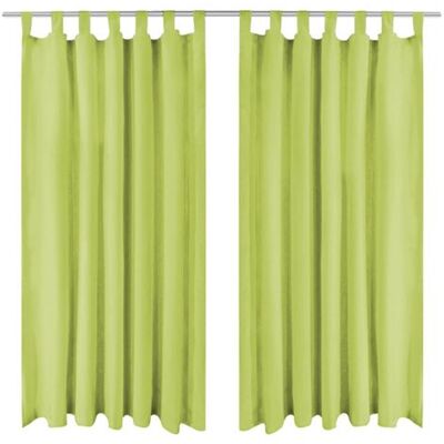 Rideaux en micro-satin vidaXL - Vert - Boucles - 140x245 cm - Intimité & Lumière - Publicité Rideaux en micro-satin vidaXL - Vert - Boucles - 140x245 cm - Intimité & Lumière - Publicité