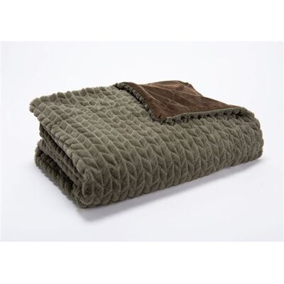 Non communiqué Plaid Chevron kaki 130 cm x 170 cm - Amadeus - Marron - Polyester kaki - Publicité Non communiqué Plaid Chevron kaki 130 cm x 170 cm - Amadeus - Marron - Polyester kaki - Publicité