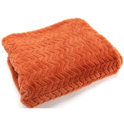 Amadeus - Chevron - Orange - 130x170 - Plaid - Publicité Amadeus - Chevron - Orange - 130x170 - Plaid - Publicité