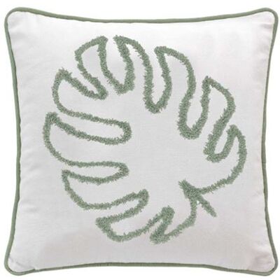 Non communiqué Housse de Coussin "Mahe" 40x40cm Naturel & Vert Vert - Publicité Non communiqué Housse de Coussin "Mahe" 40x40cm Naturel & Vert Vert - Publicité