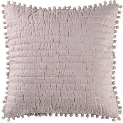 Douceur d'intérieur Housse de coussin +encart 45 x 45 cm microfibre+pompons dorinette Nude Beige - Publicité Douceur d'intérieur Housse de coussin +encart 45 x 45 cm microfibre+pompons dorinette Nude Beige - Publicité