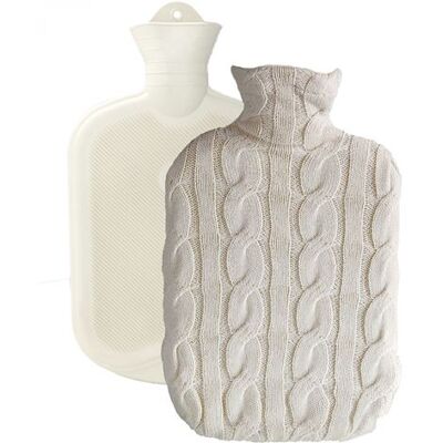 Non communiqué Bouillotte en caoutchouc eau chaude ou froide avec housse coton - 2 L - Plaid - Beige beige - Publicité Non communiqué Bouillotte en caoutchouc eau chaude ou froide avec housse coton - 2 L - Plaid - Beige beige - Publicité