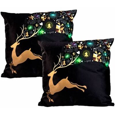 Non communiqué Infactory : 2 coussins lumineux décoratifs Renne - 45 x 45 cm - Publicité Non communiqué Infactory : 2 coussins lumineux décoratifs Renne - 45 x 45 cm - Publicité