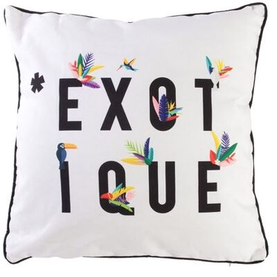 The Home Deco Factory - Coussin Exotic - L. 40 x l. 40 cm - Blanc exotique Blanc - Publicité The Home Deco Factory - Coussin Exotic - L. 40 x l. 40 cm - Blanc exotique Blanc - Publicité