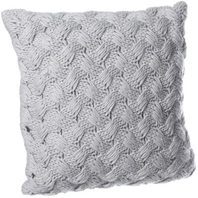 Paris Prix Atmosphera Créateur d'intérieur - Coussin Déco "Maille" 40x40cm Gris Gris, Gris - Publicité Paris Prix Atmosphera Créateur d'intérieur - Coussin Déco "Maille" 40x40cm Gris Gris, Gris - Publicité