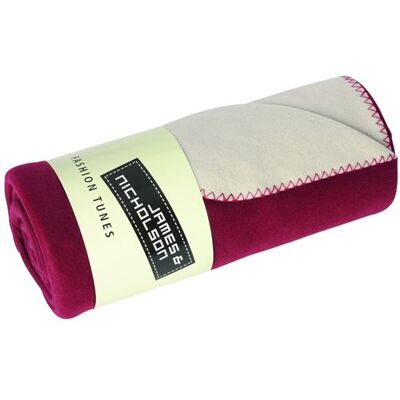 James & Nicholson Plaid couverture polaire double couche 150 x 170 - JN952 - rouge bordeaux et crème - taille:unique Rouge - Publicité James & Nicholson Plaid couverture polaire double couche 150 x 170 - JN952 - rouge bordeaux et crème - taille:unique Rouge - Publicité