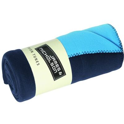 James & Nicholson Plaid couverture polaire double couche 150 x 170 - JN952 - bleu marine et aqua - taille:unique Bleu - Publicité James & Nicholson Plaid couverture polaire double couche 150 x 170 - JN952 - bleu marine et aqua - taille:unique Bleu - Publicité