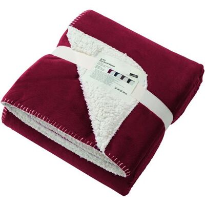 James & Nicholson Plaid couverture polaire bi-colore 130 x 180 - JN955 - rouge bourgogne - taille:unique Rouge - Publicité James & Nicholson Plaid couverture polaire bi-colore 130 x 180 - JN955 - rouge bourgogne - taille:unique Rouge - Publicité