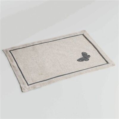 Non communiqué Set de table 33 x 45 cm polyester ramie brode opaline Gris Gris - Publicité Non communiqué Set de table 33 x 45 cm polyester ramie brode opaline Gris Gris - Publicité