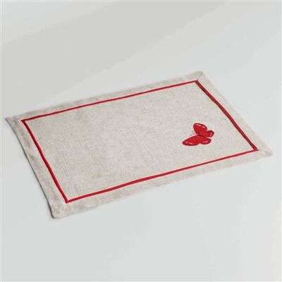 Non communiqué Set de table 33 x 45 cm polyester ramie brode opaline Rouge Rouge - Publicité Non communiqué Set de table 33 x 45 cm polyester ramie brode opaline Rouge Rouge - Publicité