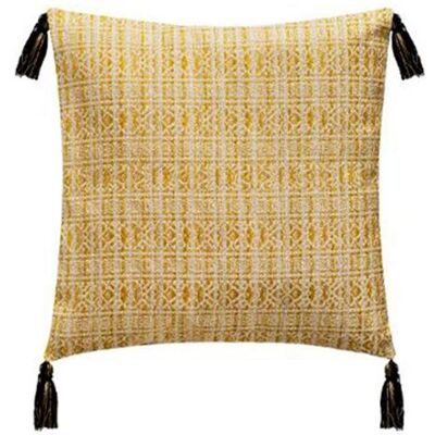 Non communiqué Atmosphera Créateur d'intérieur - Housse de Coussin "4 Pompons" 40x40cm Ocre - Publicité Non communiqué Atmosphera Créateur d'intérieur - Housse de Coussin "4 Pompons" 40x40cm Ocre - Publicité
