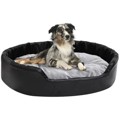 vidaXL Lit pour Chiens Gris 90x79x20 cm Velours et Faux Cuir - Lit pour Chiens - Publicité vidaXL Lit pour Chiens Gris 90x79x20 cm Velours et Faux Cuir - Lit pour Chiens - Publicité