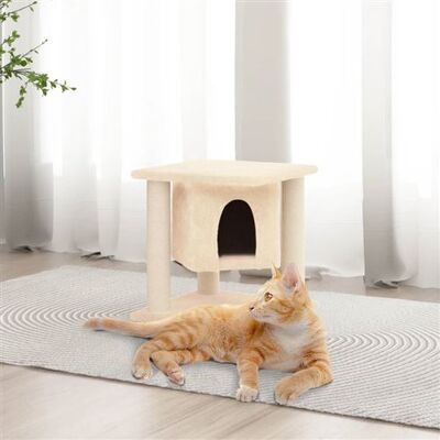Poste à griffer en sisal crème vidaXL - Tour pour chats - Publicité Poste à griffer en sisal crème vidaXL - Tour pour chats - Publicité