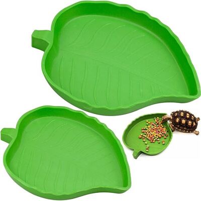 Non communiqué 2 Pièces Bol D'eau de Nourriture pour Reptiles Feuille FONGWAN pour Tortue, Lézard, Araignée, Scorpion, S+L - vert Vert - Publicité Non communiqué 2 Pièces Bol D'eau de Nourriture pour Reptiles Feuille FONGWAN pour Tortue, Lézard, Araignée, Scorpion, S+L - vert Vert - Publicité