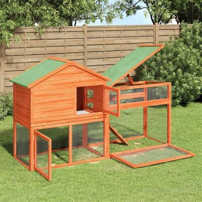 vidaXL Clapière Marron 185,5x60,5x109,5 cm - Maison en bois pour lapins - Publicité vidaXL Clapière Marron 185,5x60,5x109,5 cm - Maison en bois pour lapins - Publicité