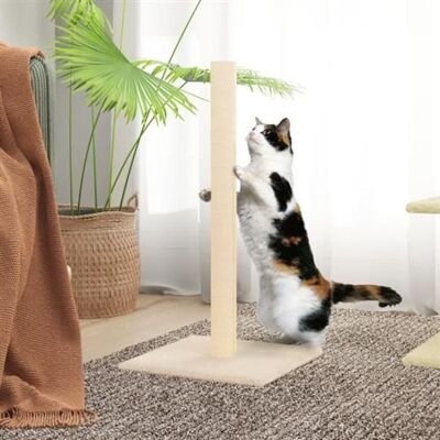 Poste à griffer pour chats crème 35x35x70 cm - Publicité Poste à griffer pour chats crème 35x35x70 cm - Publicité