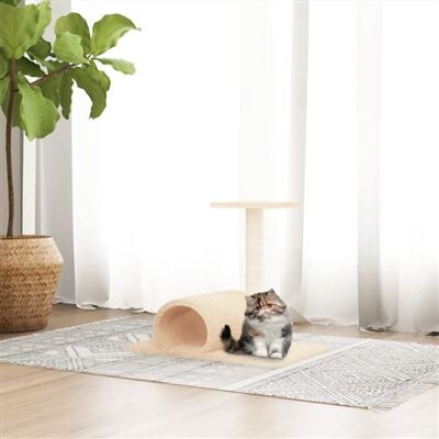 vidaXL Arbre à Griffer avec Tunnel Crème 60x34,5x50cm - Publicité vidaXL Arbre à Griffer avec Tunnel Crème 60x34,5x50cm - Publicité
