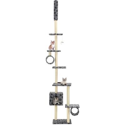 vidaXL Kattenkrabpaal met sisalpalen 260 cm pootafdrukken grijs170533 Gris - Publicité vidaXL Kattenkrabpaal met sisalpalen 260 cm pootafdrukken grijs170533 Gris - Publicité