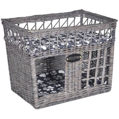 VIDAXL Niche d'arbre à chat avec griffoir et coussin carré en saule Gris - Publicité VIDAXL Niche d'arbre à chat avec griffoir et coussin carré en saule Gris - Publicité