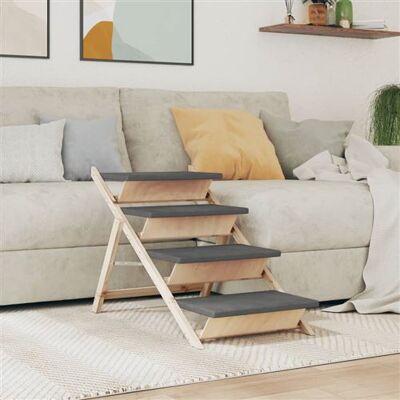 vidaXL Escalier pour chiens - Bois de sapin massif gris - 105x47 cm - Escalier pour chiens - Publicité vidaXL Escalier pour chiens - Bois de sapin massif gris - 105x47 cm - Escalier pour chiens - Publicité