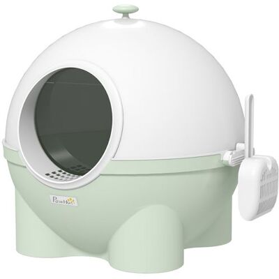 PawHut Litière pour Chat Sphérique Moderne - 53x51x48 cm, Vert et Blanc - Publicité PawHut Litière pour Chat Sphérique Moderne - 53x51x48 cm, Vert et Blanc - Publicité