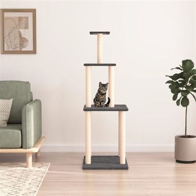Non communiqué Arbre à chat avec griffoirs en sisal gris foncé 149 cm gris foncé - Publicité Non communiqué Arbre à chat avec griffoirs en sisal gris foncé 149 cm gris foncé - Publicité