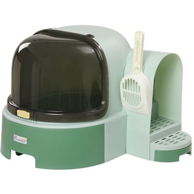 Non communiqué Maison de toilette litière pour chat design capsule spatiale - porte, capot ouvrant, pelle, 2 tiroirs amovibles - vert noir Noir - Publicité Non communiqué Maison de toilette litière pour chat design capsule spatiale - porte, capot ouvrant, pelle, 2 tiroirs amovibles - vert noir Noir - Publicité