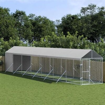 vidaXL Abri pour chiens - Acier galvanisé, 2x14x2.5 m - Publicité vidaXL Abri pour chiens - Acier galvanisé, 2x14x2.5 m - Publicité