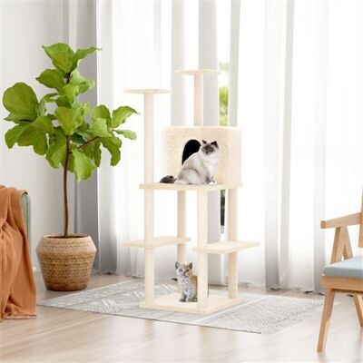 Non communiqué vidaXL Kattenmeubel met sisal krabpalen 144,5 cm crÃmekleurig171630 Crème - Publicité Non communiqué vidaXL Kattenmeubel met sisal krabpalen 144,5 cm crÃmekleurig171630 Crème - Publicité