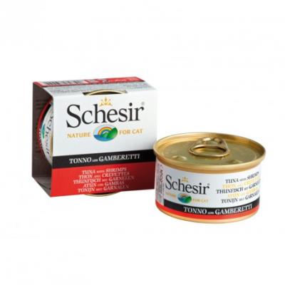 Schesir Thon et Gambas en Gelée - Nourriture pour Chats - Publicité Schesir Thon et Gambas en Gelée - Nourriture pour Chats - Publicité