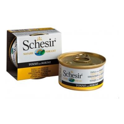 Nourriture pour chats Schesir thon avec surimi en gelée - 85 g - Publicité Nourriture pour chats Schesir thon avec surimi en gelée - 85 g - Publicité