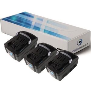 Lot de 3 batteries pour Metabo W 18 LTX 115 meuleuse d'angle 3000mAh 18V - Visiodirect - - Publicité Lot de 3 batteries pour Metabo W 18 LTX 115 meuleuse d'angle 3000mAh 18V - Visiodirect - - Publicité