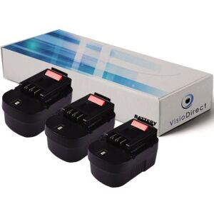 Lot de 3 batteries pour Black et Decker KC2002FK perceuse visseuse 3000mAh 14.4V - Visiodirect - - Publicité Lot de 3 batteries pour Black et Decker KC2002FK perceuse visseuse 3000mAh 14.4V - Visiodirect - - Publicité