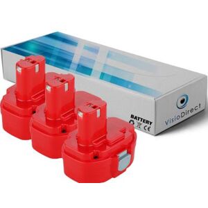 Lot de 3 batteries pour MAKITA ML143 Lampe torche 14.4V 3000mAh - Visiodirect - - Publicité Lot de 3 batteries pour MAKITA ML143 Lampe torche 14.4V 3000mAh - Visiodirect - - Publicité