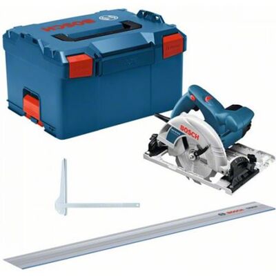 Non communiqué Scie circulaire GKS 55 1350 W - BOSCH - avec GCE + Rail 140 cm - L-BOXX - 0615990M91 - Publicité Non communiqué Scie circulaire GKS 55 1350 W - BOSCH - avec GCE + Rail 140 cm - L-BOXX - 0615990M91 - Publicité