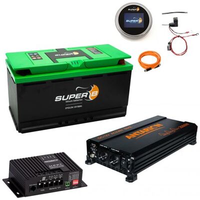 Non communiqué Pack SUPER B Batterie Lithium Epsilon 150Ah 12V + Convertisseur 2000W + Régulateur de Charge Solaire MPPT 160W + Afficheur - Publicité Non communiqué Pack SUPER B Batterie Lithium Epsilon 150Ah 12V + Convertisseur 2000W + Régulateur de Charge Solaire MPPT 160W + Afficheur - Publicité