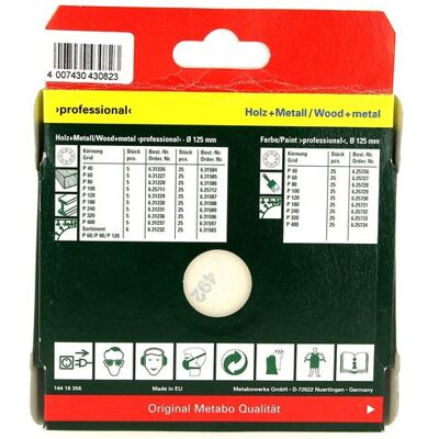 Various - D125 120G 5pc - D125 - 120G - Abrasifs - Publicité Various - D125 120G 5pc - D125 - 120G - Abrasifs - Publicité