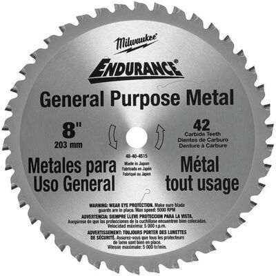 Lame de scie circulaire Milwaukee pour métaux - 203 x 15,87 mm - 42 dents - Publicité Lame de scie circulaire Milwaukee pour métaux - 203 x 15,87 mm - 42 dents - Publicité