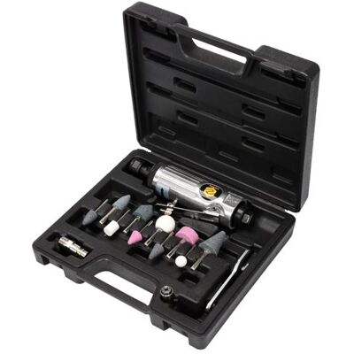 Silverline mini meuleuse pneumatique droite avec meules et accessoires - 15 pcs - Vorel - Publicité Silverline mini meuleuse pneumatique droite avec meules et accessoires - 15 pcs - Vorel - Publicité