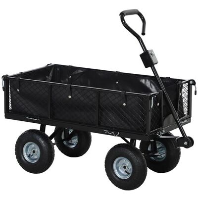Non communiqué Chariot de jardin en acier - chariot de transport - côtés amovibles, poignée rotative - max. 300 Kg - noir Noir - Publicité Non communiqué Chariot de jardin en acier - chariot de transport - côtés amovibles, poignée rotative - max. 300 Kg - noir Noir - Publicité