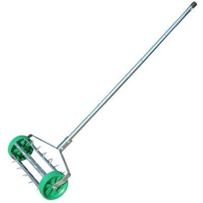 Outsunny Rouleau aérateur pour pelouse avec manche télescopique 98L x 45l x 87H cm vert - Publicité Outsunny Rouleau aérateur pour pelouse avec manche télescopique 98L x 45l x 87H cm vert - Publicité