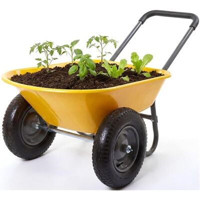 Non communiqué Brouette de Jardin 2 Roues, Chariot Utilitaire Fer et Plastique, 124x66x62,5 cm, Jaune, Chariot de Transport pour Jardin et Chantier - Publicité Non communiqué Brouette de Jardin 2 Roues, Chariot Utilitaire Fer et Plastique, 124x66x62,5 cm, Jaune, Chariot de Transport pour Jardin et Chantier - Publicité